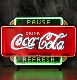 Neon Sign - Coca Cola Pause 62 x 42cm