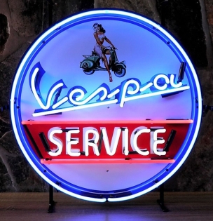 Neon Sign - Vespa Service 60 x 60cm