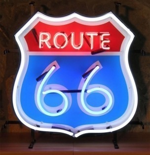 Neon Sign - Route 66 sign 48cm x 50cm