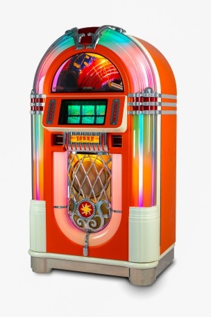 Sound Leisure SL33 Vinyl LP Jukebox Custom Orange and Cream Finish